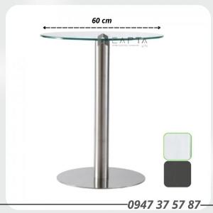Bàn mặt kính chân inox nhỏ gọn cho phòng tiếp khách TE1504-06G