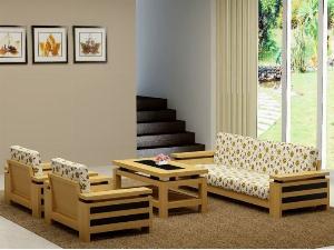 Sofa gỗ phòng khách hiện đại, bàn ghế gỗ tự nhiên giá rẻ tại xưởng