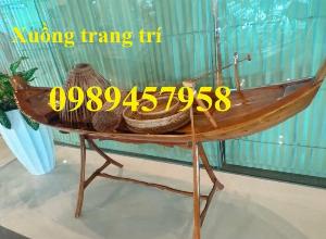 Thuyền gỗ phong thủy, Thuyền trang trí quán cafe, Thuyền gỗ trưng bày