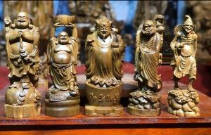 Bộ 5 tượng - Thần tài - Di lặc - Đạt Ma - tế công