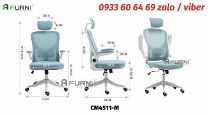 Ghế nhân viên ghế phòng họp tay xếp gọn khung nhựa trắng đẹp hiện đại CM4511-M