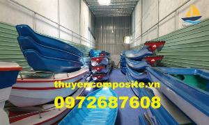 Thuyền nhựa câu cá, thuyền chèo tay 2 người, thuyền gắn máy giá rẻ