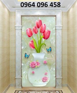 Tranh gạch 3d bình hoa - GVV43