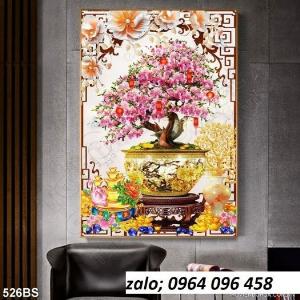 Tranh hoa đào - gạch tranh 3d hoa đào - GFFF33