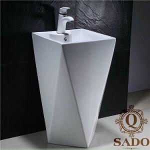 Chậu lavabo vuông đứng vát cạnh