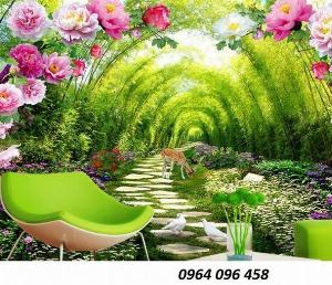 Tranh gạch 3d ốp tường vườn hoa thiên nhiên - GDSA21
