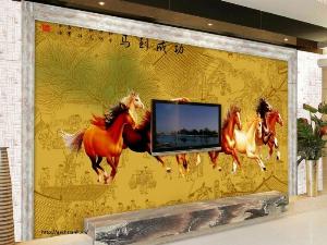 Tranh gạch 3d ốp tường mã đáo thành công - DSA21