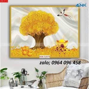 Tranh gạch cây kim tiền - tranh gạch 3d cây kim tiền - DSXC43