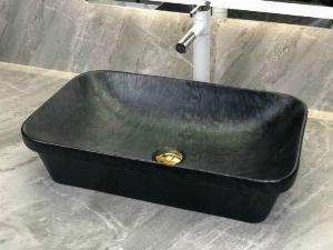 Chậu lavabo chữ nhật đen