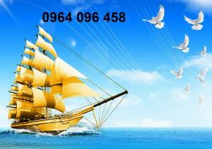 Gạch tranh 3d phong thủy thuyền buồm - GS3