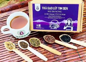 Trà gạo lứt tim sen Bh.nong hỗ trợ điều trị mất ngủ, an thần, giúp ngủ ngon sâu giấc hơn