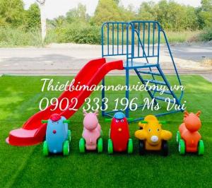 Cầu Trượt Mầm Non 1 Máng Composite Cho Trường Mầm Non