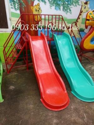 Cầu Trượt Mầm Non 2 Máng Cao Thấp Composite Cho Trường Mầm Non