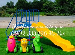 Cầu Trượt Mầm Non 1 Máng Composite Cho Trường Mầm Non