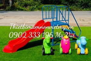 Cầu Trượt Mầm Non 1 Máng Composite Cho Trường Mầm Non