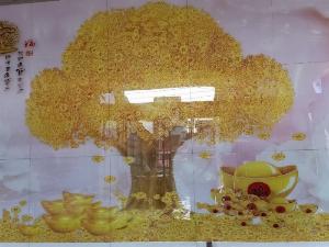 Gạch tranh 3d cây kim tiền phong thủy - 32SP