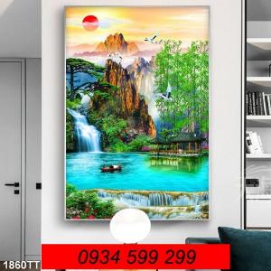 Tranh gạch men phong cảnh trang trí tường phòng khách