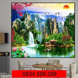Tranh gạch men phong cảnh trang trí tường phòng khách