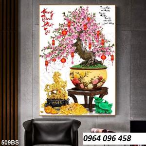 Tranh gạch men 3d hoa đào - 7888CN