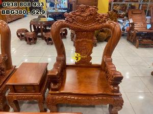 Bộ bàn ghế hương đá nghê đỉnh tay lân mặt liền 6 món tay 12 BBG380