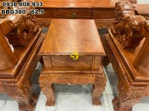Bộ bàn ghế hương đá nghê đỉnh tay lân mặt liền 6 món tay 12 BBG380