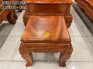 Bộ bàn ghế hương đá nghê đỉnh tay lân mặt liền 6 món tay 12 BBG380