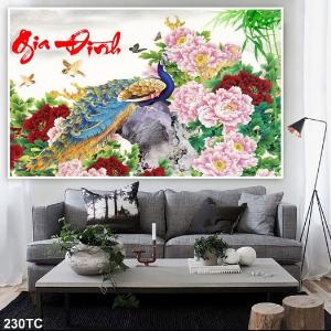 Gạch tranh 3D - họa tiết chim công