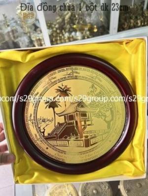 Đĩa đồng Chùa một cột ăn mòn, quà tặng quà lưu niệm cao cấp