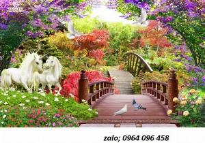 Tranh gạch 3d phong thủy phòng khách đẹp - 933SM
