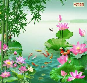 Tranh gạch 3d phong thủy phòng khách đẹp - 933SM