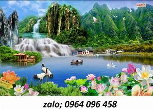 Tranh gạch 3d phong thủy phòng khách đẹp - 933SM