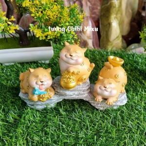Bộ 03 chú Mèo Vàng mang tài lộc và may mắn - hàng Việt Nam