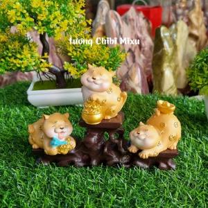 Bộ 03 chú Mèo Vàng mang tài lộc và may mắn - hàng Việt Nam