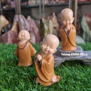 Trọn bộ 15 chú tiểu áo nâu size nhí 7- 8cm