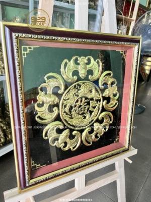 Tranh ngũ phúc lâm môn bằng đồng kt 40cm