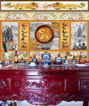 Phòng thờ - tranh gạch men đẹp