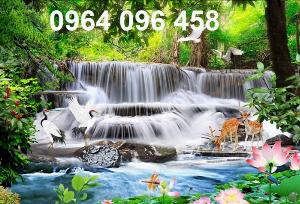 Tranh thác nước chảy tranh gạch 3d ốp tường - BCXZ21