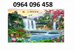 Tranh thác nước chảy tranh gạch 3d ốp tường - BCXZ21