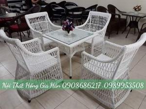 Bàn ghế mây nhựa Tp.HCM Hồng Gia Hân B0801