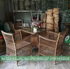 Bàn ghế cafe mây nhựa Tp.HCM Hồng Gia Hân B0809