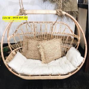 Ghế xích đu mây thật treo ban công