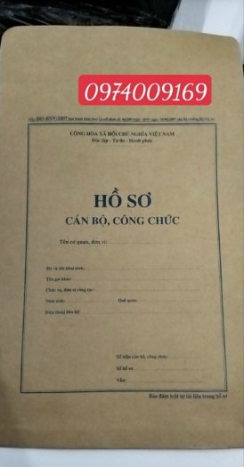 Vỏ hồ sơ cán bộ công chức