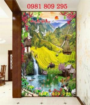 Tranh gạch khổ đứng thiên nhiên