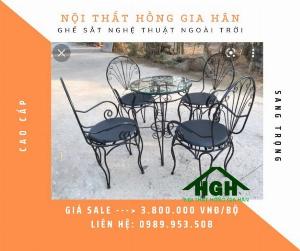 Bàn ghế sắt sân vườn Tp.HCM Hồng Gia Hân S0826