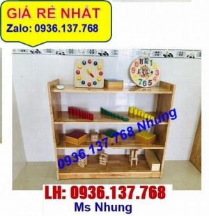 Chyên cung cấp kệ gỗ mầm non, kệ đồ chơi mầm non giá rẻ