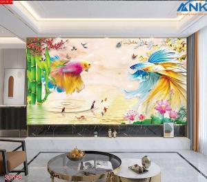 Tranh 3d cá cảnh - tranh gạch 3d cá cảnh - 433XM