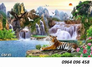 Tranh con hổ 3d - tranh gạch 3d con hổ - 0322SM