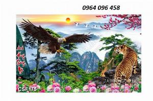 Tranh con hổ 3d - tranh gạch 3d con hổ - 0322SM