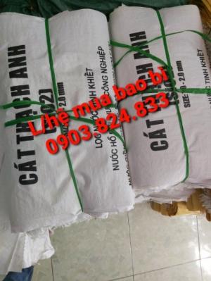 Bao pp dệt đóng cát lọc nước 40kg, bao đóng cát thạch anh