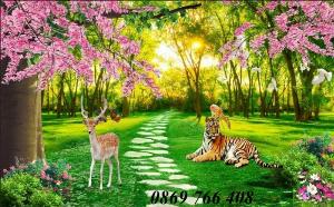 Gạch tranh 3d trang trí phòng khách